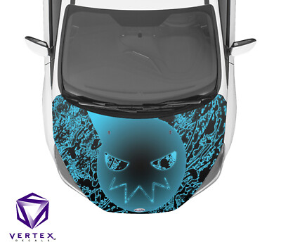Soul Eater Blue Soul Hood Wrap Weatherproof Vinyl Decal 50''X60'' 1-YR Warranty-K
