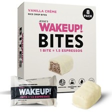WAKE UP Vanilla Creme Caffeinated Protein Bites 8pk   175mg Energy Snack
