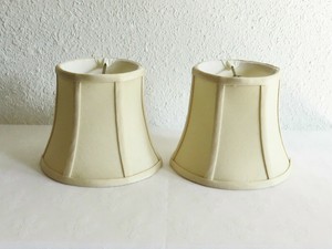 Lamp Shades Set Of 2 Cream Chandelier Mini Bell Clip On 4 X 5 X 5 5 New Ebay