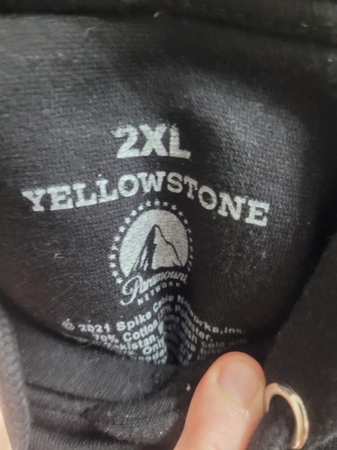 Yellowstone Hooded Mens XXL Black Yellow Dutton Ranch Pullover Sweatshirt - Picture 4 of 4