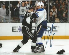 Los Angeles Kings Jordan Nolan Fight Signed Autographed 8x10 Photo COA A