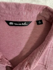 Travis Mathew Shirt Mens Size XL Red Solid Polo Short Sleeve Golf Logo on Sleeve