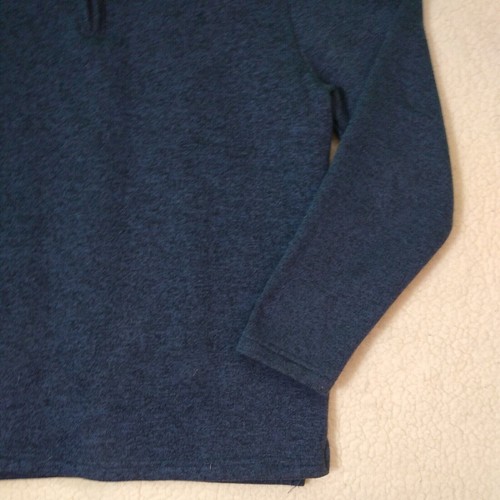 Beverly Hills Polo Club Sweater Mens Large Blue Black Fleck Long Sleeve Qtr Zip - Picture 5 of 8