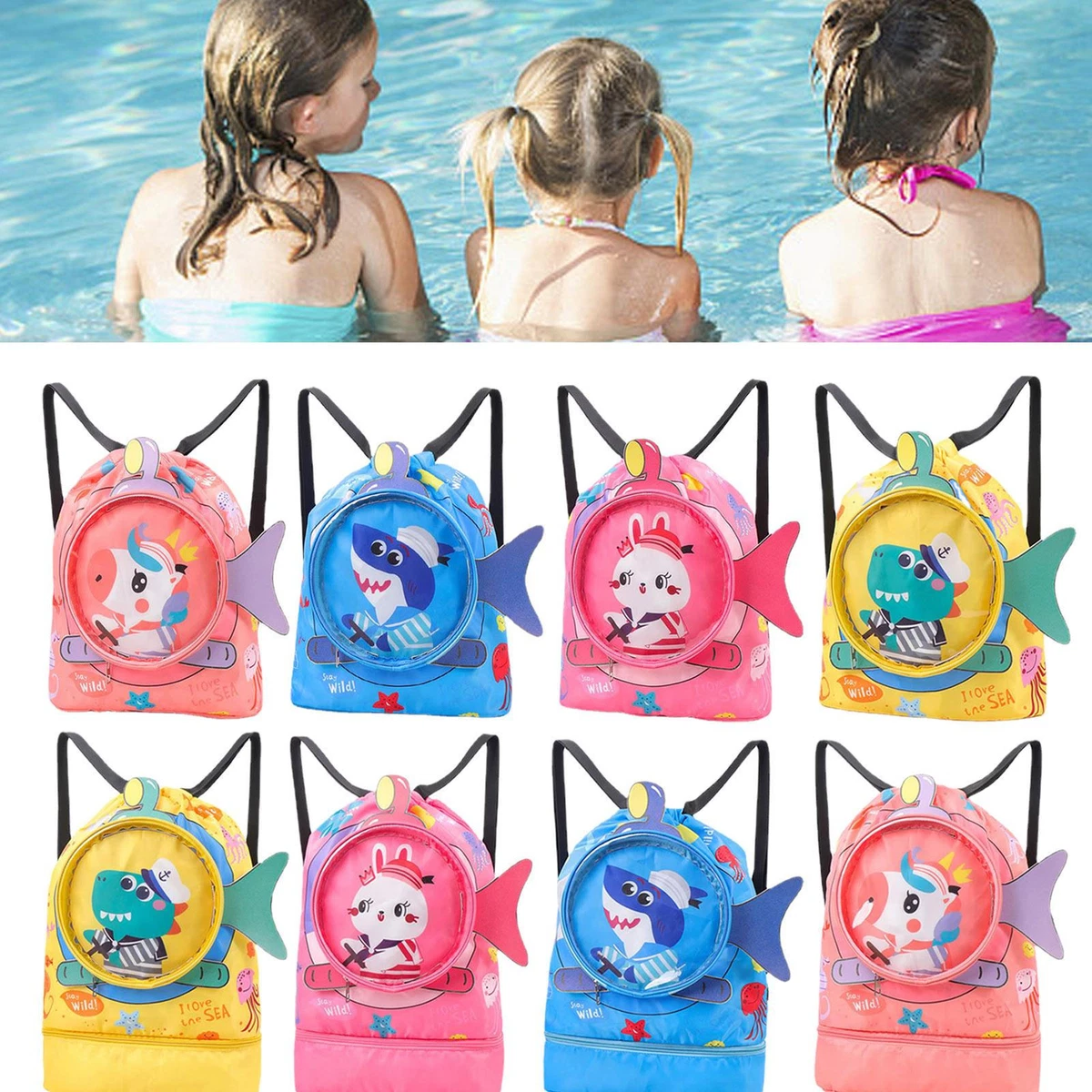 1 Swim Bags For Swimmers Kids Cartoon Animals Birthday Gift Bags For diplomatic