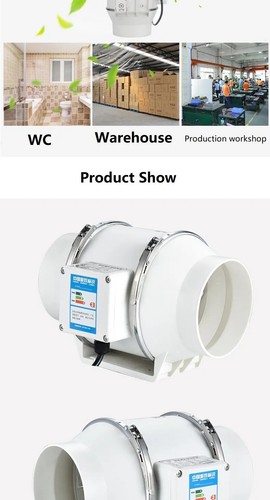 4/5/6 Inch Exhaust Fan Home Silent Inline Pipe Duct Fan Bathroom Extractor - Bild 17 von 27