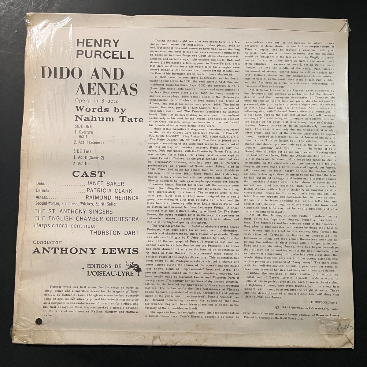 Henry Purcell~Dido & Aeneas~Anthony Lewis~St. Anthony Singers