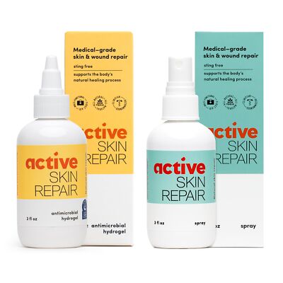 Active Skin Repair Hypochlorous Spray and Gel Bundle First Aid Solution 80 Count