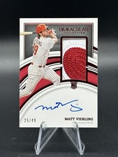 2022 Panini Immaculate Matt Vierling Rookie Patch Auto RPA /49