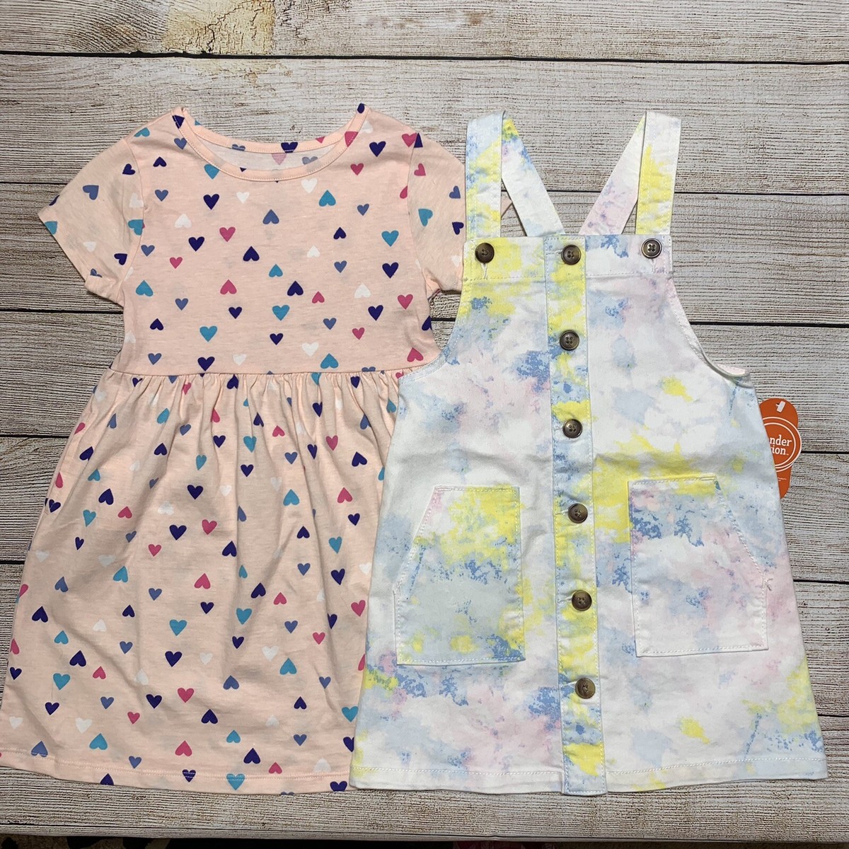 girls size 5T dresses. NWT! 1 S/S Dress, 1 Skirt all. Wonder Nation