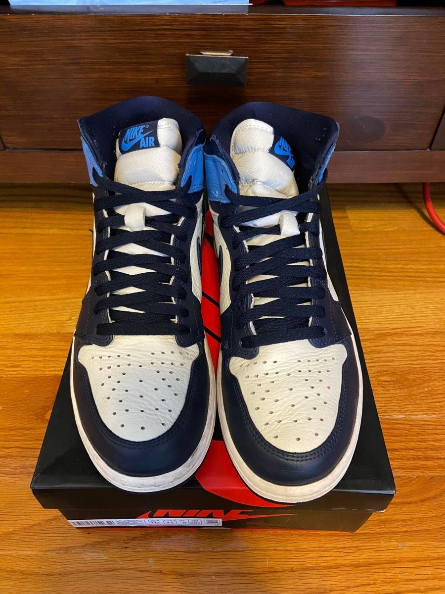 Size 10 - Nike Air Jordan 1 Retro High OG Obsidian, UNC 2019 Size 10 - Nike Air Jordan 1 Retro High OG Obsidian, UNC 2019