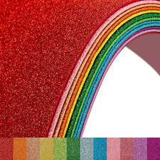 12 Pack Glitter Foam Sheets Craft 7.9 X 11.8 Inch, 12 Colors Sparkles Foam Paper