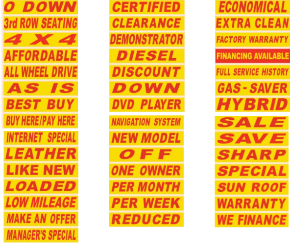 Sayglossy 200 Pcs 'This Vehicle Not For Sale' Stickers - 6x3 Inch Vinyl Decals For Car Dealerships, Yellow & Red - View #2