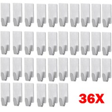 36x Self Adhesive Stainless Steel Hooks Bathroom Wall Door Strong Sticky Holder
