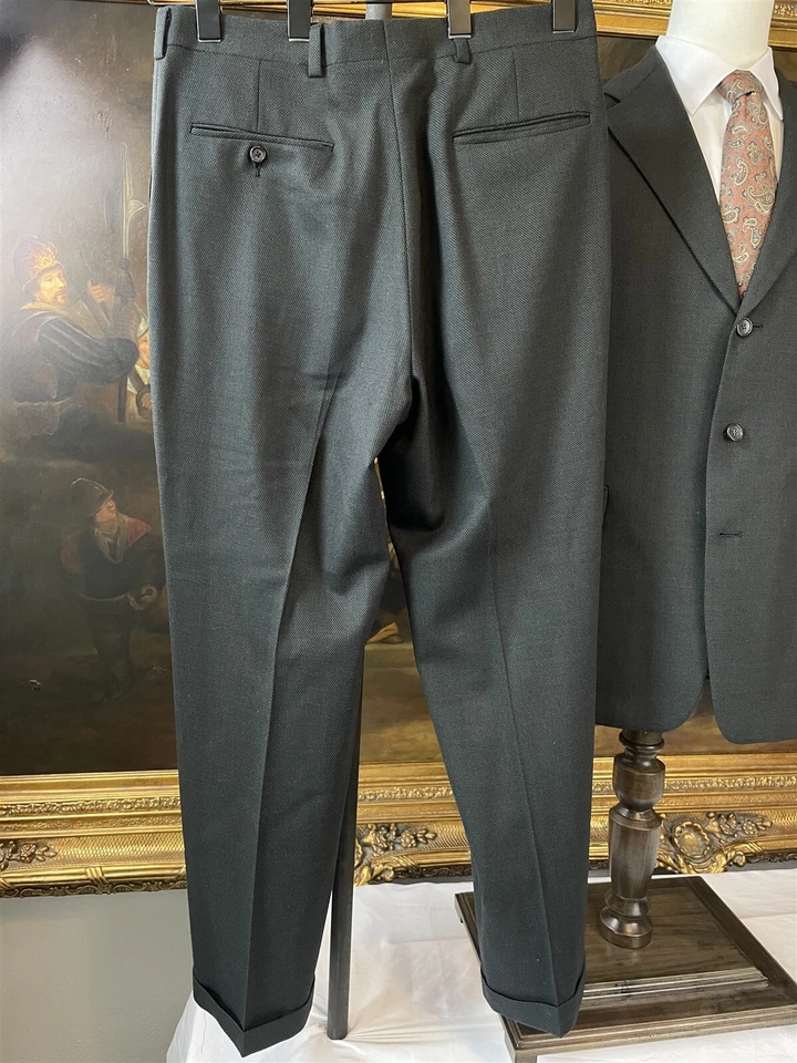VTG Austin Reed 42R 32 x 30 2Pc USA MADE Dark Gray 100% Wool Textured 3Btn Suit - Image 3 of 4