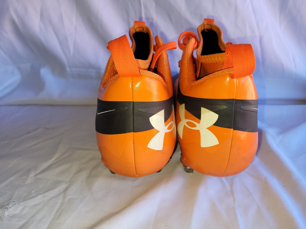 Men Under Armour Nitro Football Cleats Rare Black Orange 