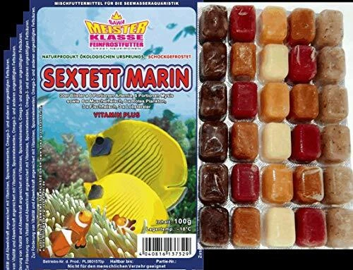 SAHAWA Fischfutter Frostfutter Sextett Marin für Meerwasser 10x 100g Blister
