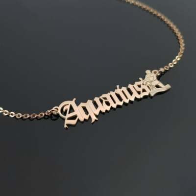 Aquarius Symbol Necklace Zodiac sign 