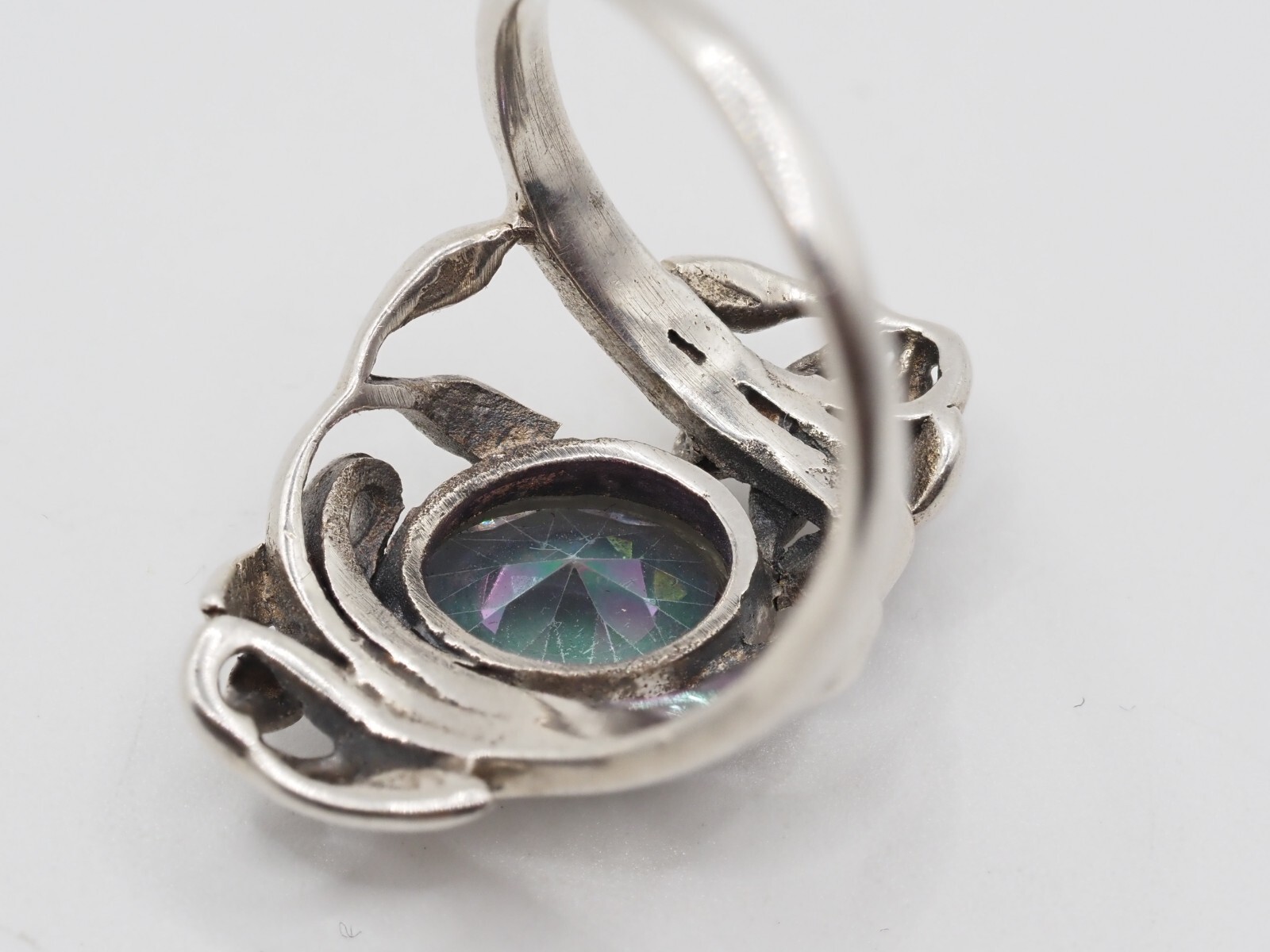 Photo 3 of Sterling Silver Mystic Topaz Ring Size Q , R202