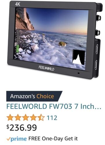 FEELWORLD FW703 7" Inch 3G SDI 4K HDMI On-Camera Field Video HD Monitor $240 MSR - Picture 2 of 8