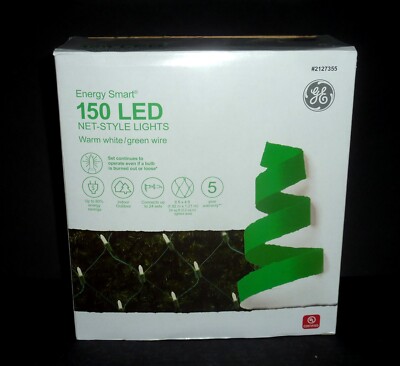 1 box GE Energy Smart ConstantON 150 LED Net-Style Lights Warm White 6ft x 4ft
