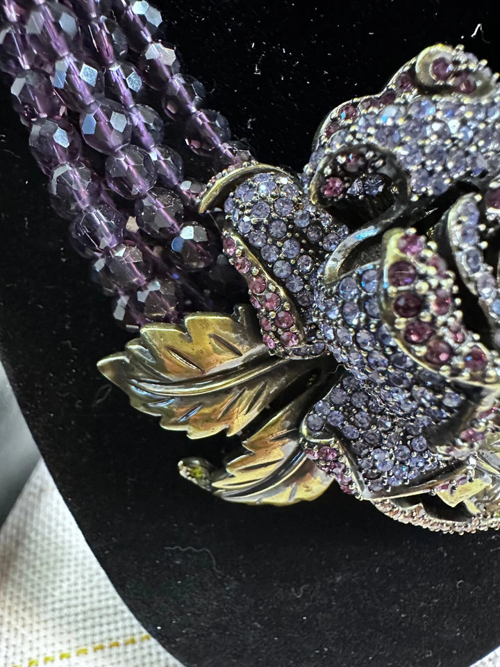 COLLAR HEIDI DAUS AMATISTA Y LAVANDA HSN CON CAJA Foto 4 de 4