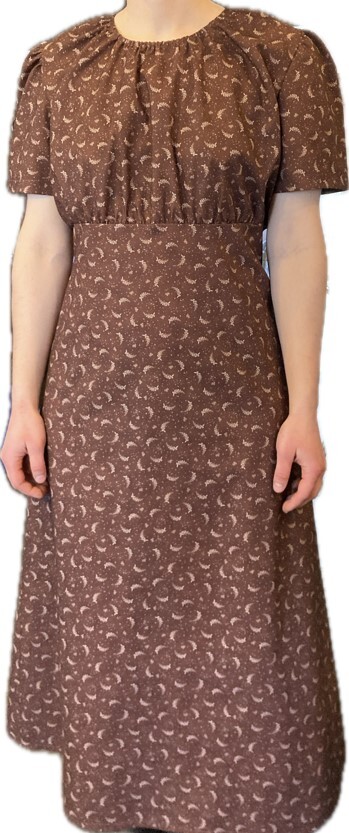 brown regency dress CUSTOM Ladies Plus long full floral cotton S M L XL 1X Size:7 1/4 Accessorize it with additional puffball fashion dresses LAYERED SKIRT LONG BEADED