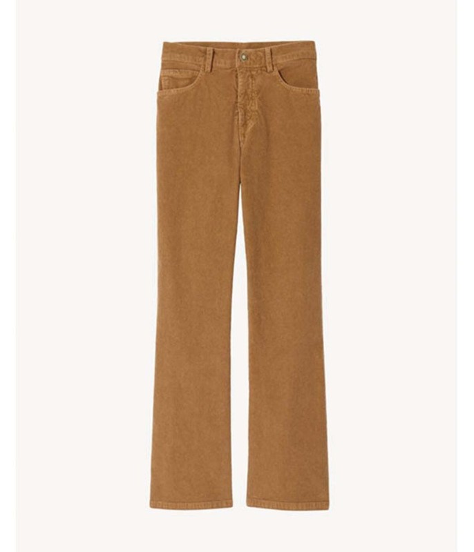 Nili Lotan Boot Cut Pant Camel 2 NWT Brown  Barrel Corduroy Cord