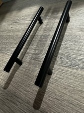  Black handles Round 'T' Bar Matt Black kitchen bathroom bedroom 