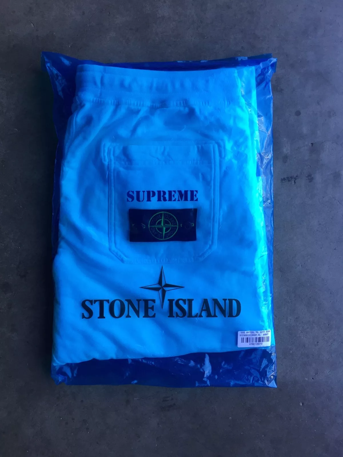 Pantalon de survêtement Supreme x Stone Island neuf avec étiquettes taille XL blanc