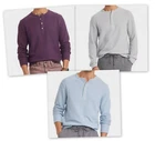 Long Sleeve Textured 4 Button HENLEY Shirts Goodfellow Purple/Blue/Heather Gray