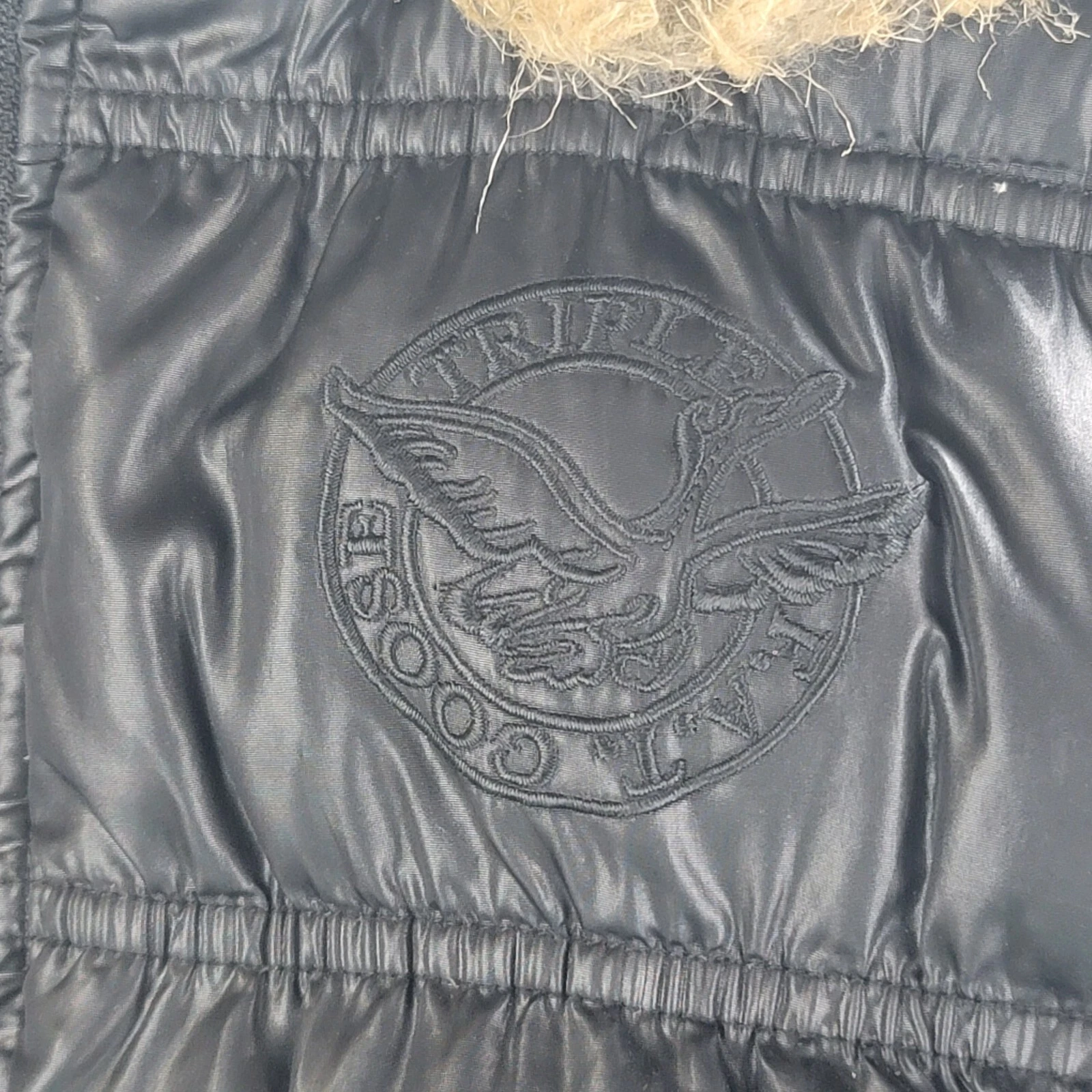 CANADA GOOSE Vintage Triple Fat Goose Puffer Vest nero donna grande piumino pelliccia cappuccio