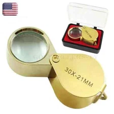 30x Magnifier Eye Loupe Lens Testing Inspecting Gold Silver Jewelry 999 Detect