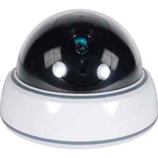 Dummy Dome Camera With Flashing LED, White Body, And Real Camera Look
