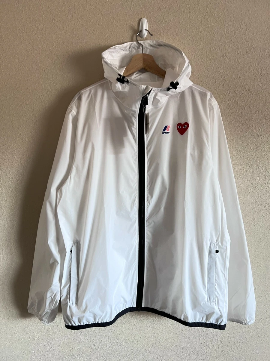 Comme des Garcons Play K-Way Le Vrai 3.0 Leon Jacket White Size XL | eBay