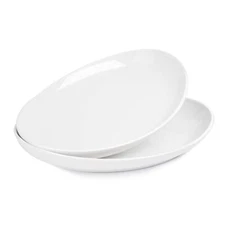 Oval Serving Platters 14.5 Inch White Porcelain Serving Platters For Party Large