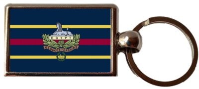 Gloucester Regiment Luxus doppelseitiger Metall Schlüsselanhänger und Samt Geschenktüte