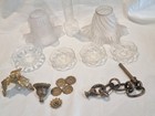 Lot tulipe bobêche tube cristal bronze pour restauration lustre luminaire