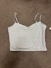 Out From Under Urban Outfitters Blue Gingham Tank Top Size XL