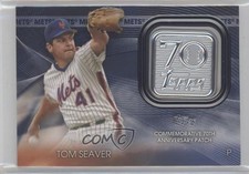 2021 Topps 70th Anniversary Manufactured Logo Blue Tom Seaver Patch HOF 15rt