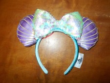 Disney Parks The Little Mermaid Purple Seashell Minnie Mouse Ears Headband