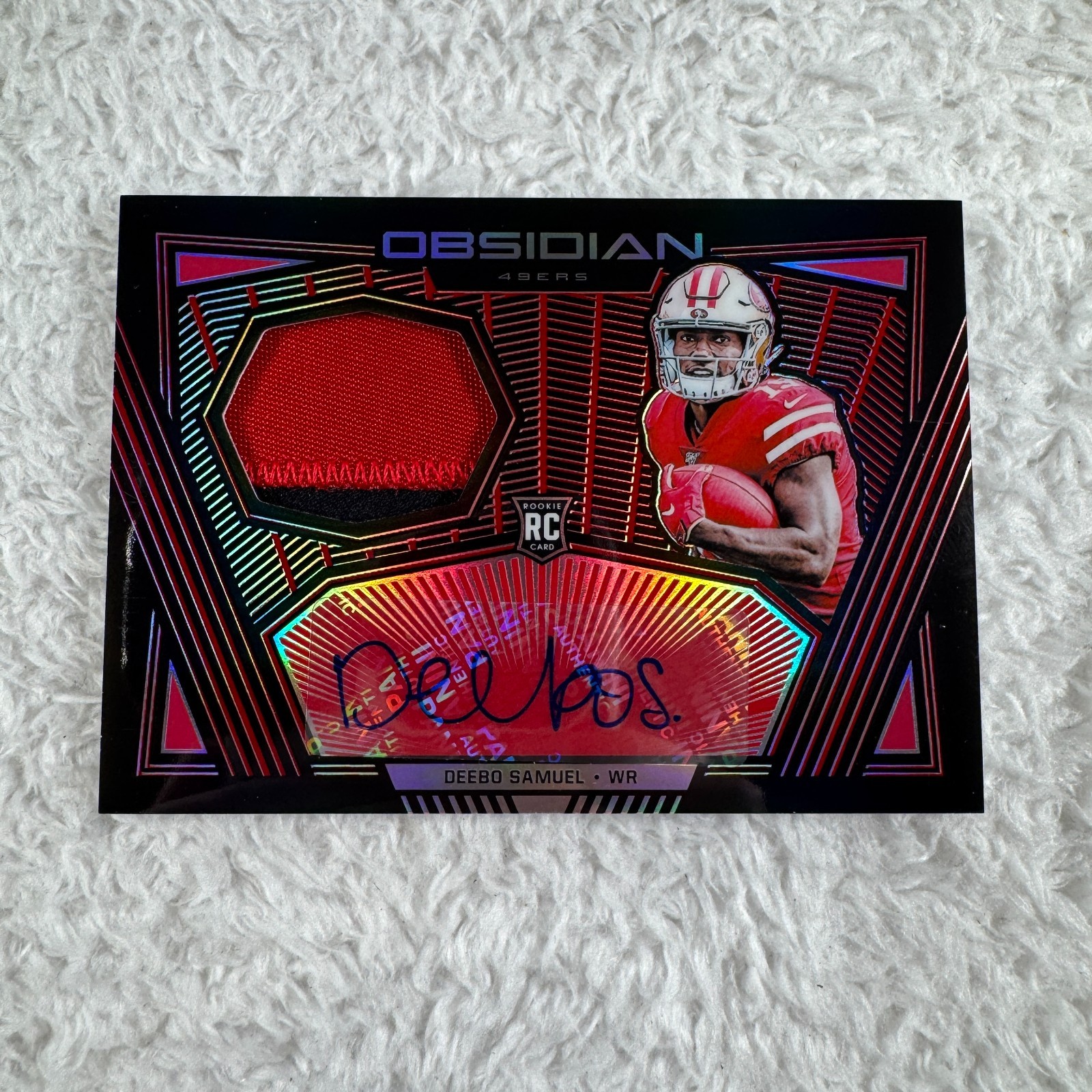 2019 Panini Obsidian Rookie Jersey Auto Deebo Samuel #RJA-DSA /10 (AU, MEM, RC)