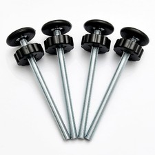 4 Pack 8MM Extra Long Spindle Rods for Pet Safety Gates - Durable Black Mounts