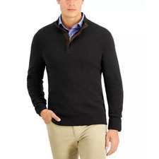 Tasso Elba Men's Quarter-Zip Sweater COLOR BLACK SIZE S NEW WITH TAGS 65