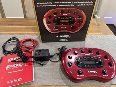Line 6 POD XT Amp Simulator Multi Effects Processor + Power Supply, Box & Case