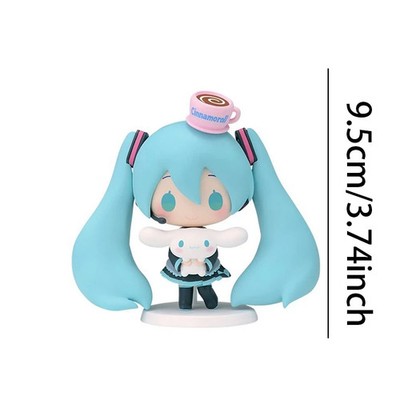 9.5cm Hatsune Miku x Cinnamoroll Anime Figure Kawaii PVC Model Doll Toy