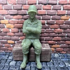 World War 2 American MP Military Police Sitting 3D Toy Soldier 1/32 WW2 Figure
