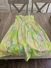 Vtg Lilly Pulitzer Green Pleated Dress White Tag. Womens Size 12.