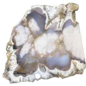 Polished Opal  Lapidary Slab Slice Gray White Dendrite Opal Stone Specimen