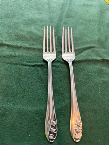 Vintage Lily of the Valley by Gorham Sterling Silver Forks - 2 pc - 3.1 oz