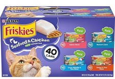 Purina Friskies Seafood Chicken Pate Favorites Wet Cat Food - 40 Count